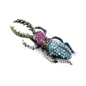 Brooch Beetle Costume Jewelry Turquoise Garnet